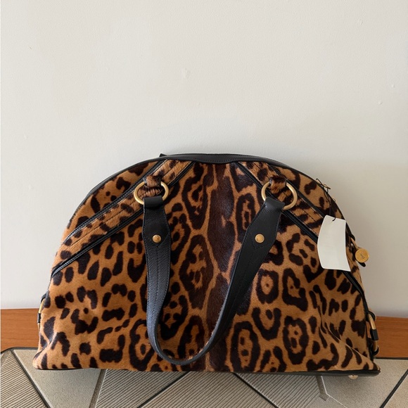 YSL rive gauche vintage animal print calfskin fur bag - Picture 4 of 8